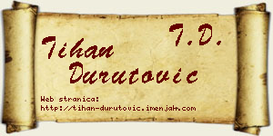 Tihan Durutović vizit kartica